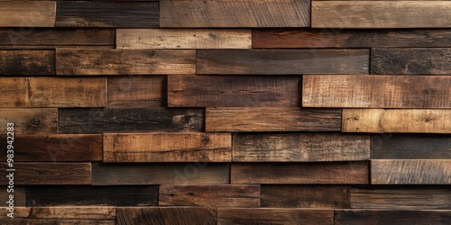 A rustic textured wooden wall and the wall is composed of various shades of brown