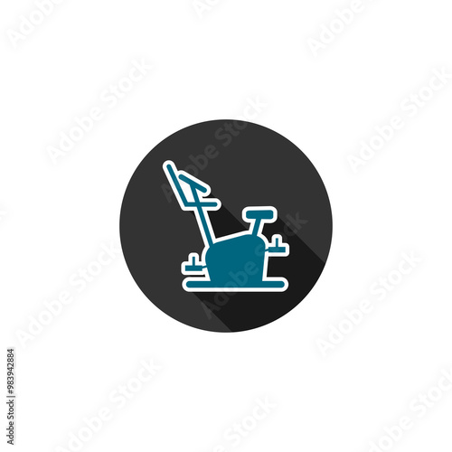 Stationary bike icon isolated on transparent background