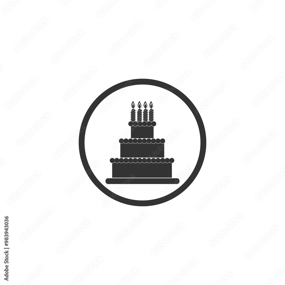 Birthday cake sign icon isolated on transparent background Birthday cake sign icon isolated on transparent background