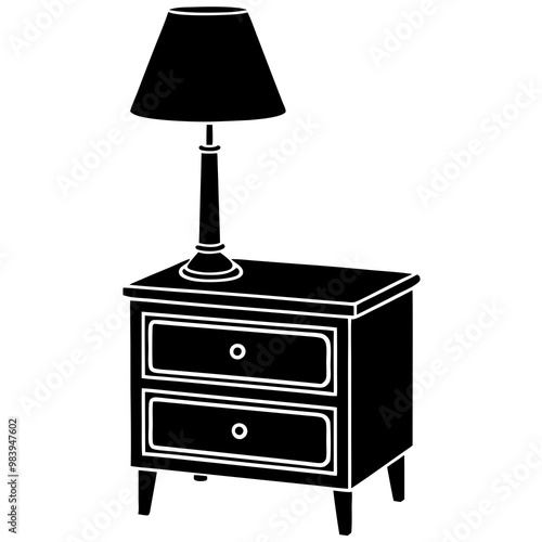 Minimalist Nightstands and Lamps Vector Illustration - SVG Design for Cricut & Silhouette