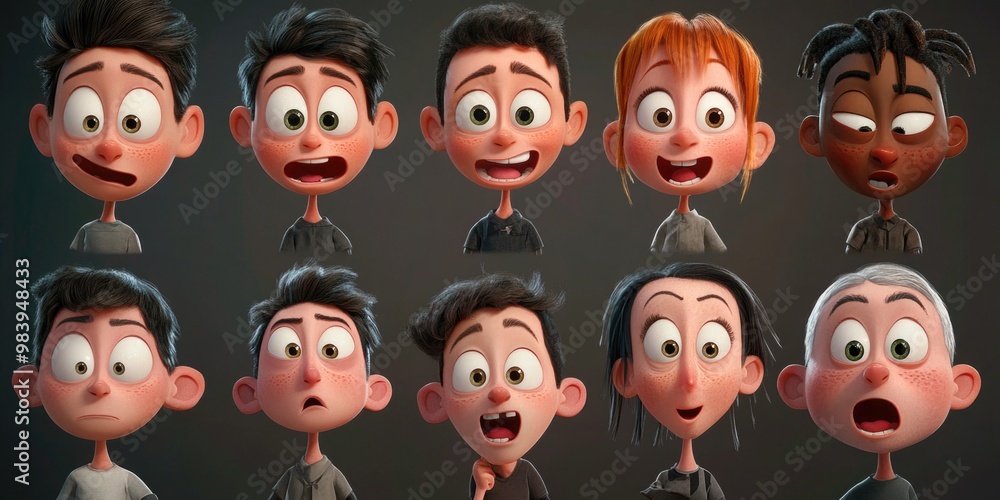 Cartoon Faces With Expressions Cartoon Faces With Expressions
