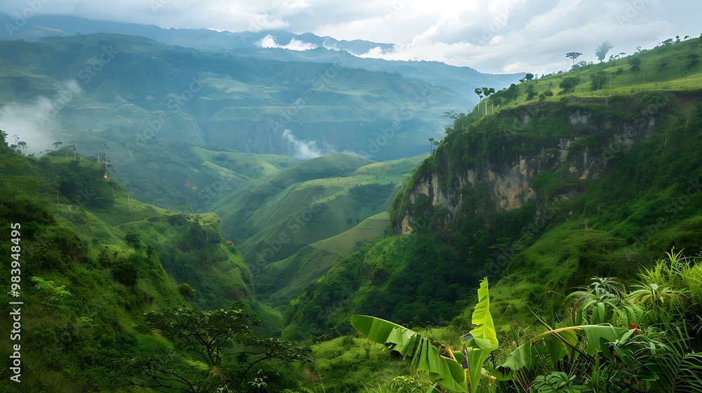 Obraz premium The endless valley is a fantastic physical feature that surprise with its spectacular diversity of vegetation