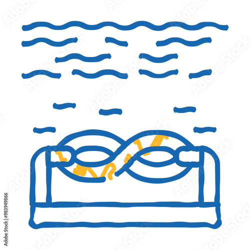 electric energy underwater tidal power plant doodle icon sketch vector. electric energy underwater tidal power plant sign. isolated symbol illustration