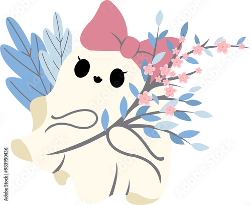 Floral Cute Ghost photo