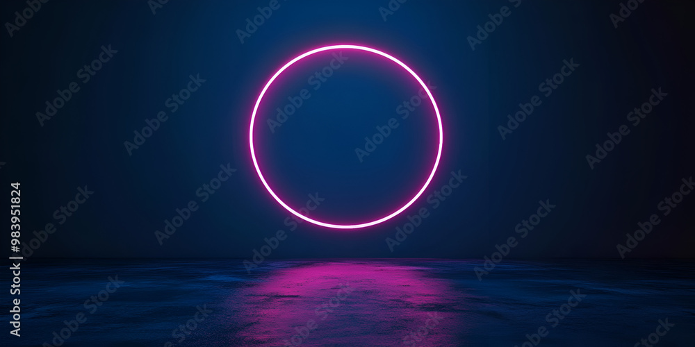 Round frame with neon shade of moving graphics on an isolated black background light moves. Round frame with neon shade of moving graphics on an isolated black background light moves.
