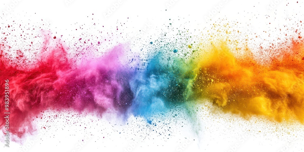 Fototapeta premium Generate an image capturing the dynamic moment of colorful powder exploding in the air