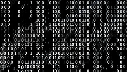 Vector matrix background. Stream of binary code on screen. Data and technology, decryption and encryption, computer matrix background numbers 1,0. Coding or Hacker concept. Vector illustration
