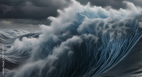 Wallpaper Mural bad weather and fierce waves Torontodigital.ca