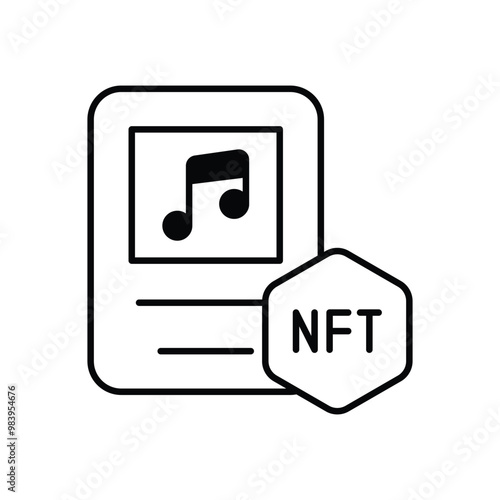 Nft Music vector icon