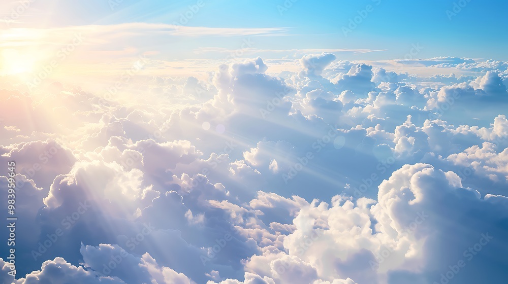 Fototapeta premium Beautiful Blue Skies with Nature, Moon ,Cloud ,Beach scenery, Tree, night -Anime concept Background