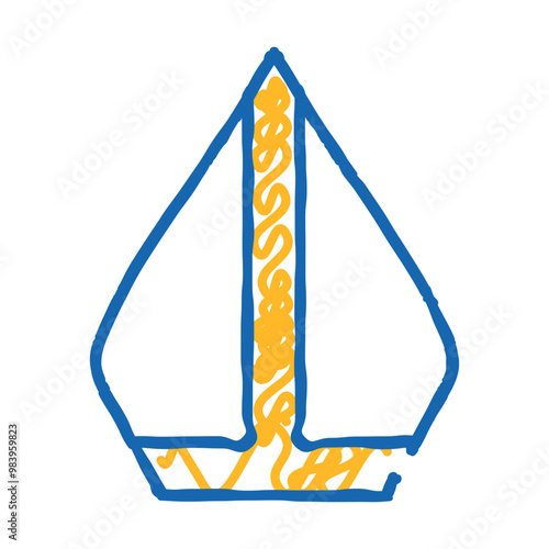 pope hat doodle icon sketch vector. pope hat sign. isolated symbol illustration