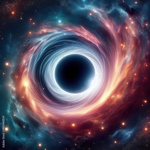 Background of space and blackhole galaxy concept digital illustration graphic