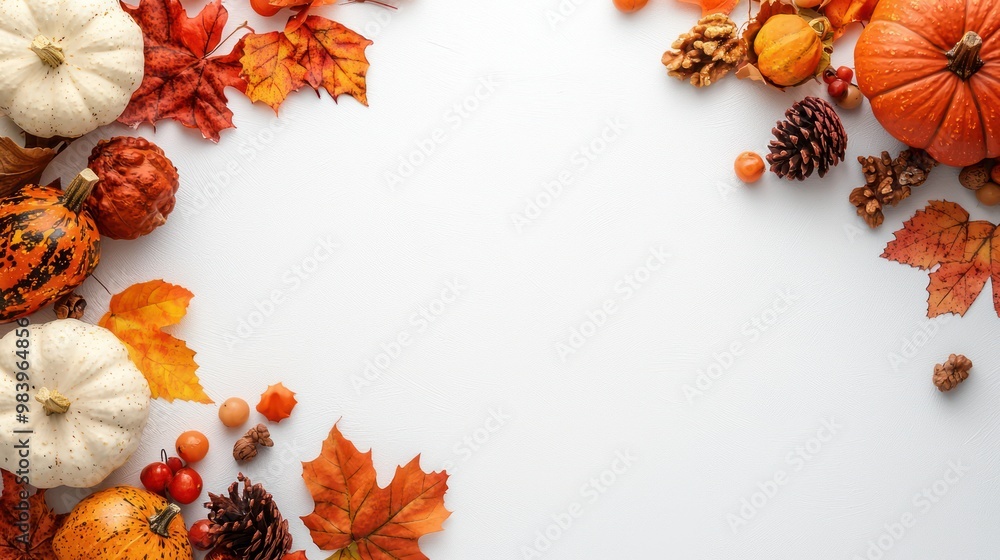 Cozy Autumn Thanksgiving Spread with Copy Space - Festive Fall Table Setting for Dinner Celebration, Room for Text Over Background, Generative Ai Cozy Autumn Thanksgiving Spread with Copy Space - Festive Fall Table Setting for Dinner Celebration, Room for Text Over Background, Generative Ai