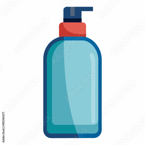 Vector Illustration of Shampoo Bottle on White Background for Graphic Design and T-Shirt Graphics