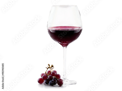 A curvaceous wine glass cradling a deep ruby cabernet its legs seemingly walking on air photo