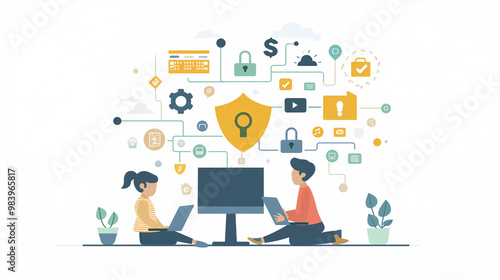 Wallpaper Mural Cybersecurity protection in parent-child interaction
Safe online learning with children using tablets Torontodigital.ca