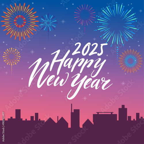 2025 Happy newyear letters banner