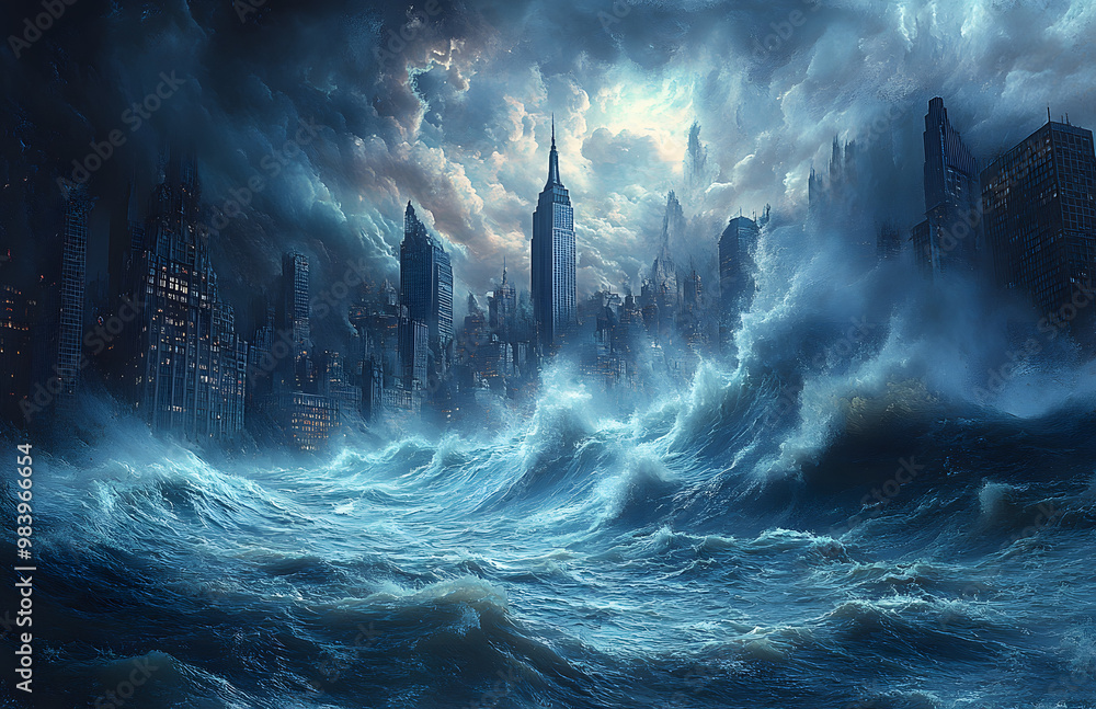 The Earth in the Background with Huge Waves Crashing
The Earth in the Background with Huge Waves Crashing