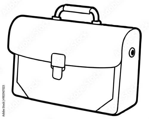 office briefcase sketch outline coloring book page line art drawing