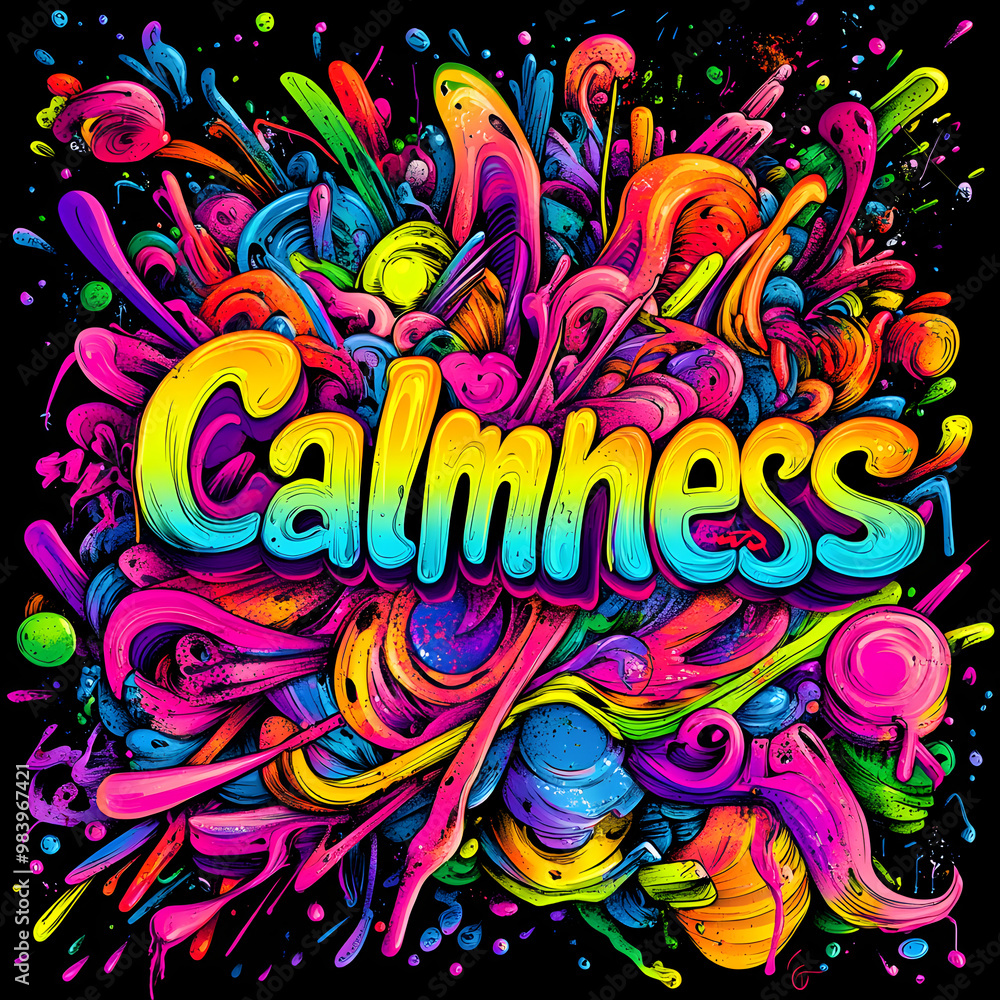 Naklejka premium Colorful graffiti-inspired typography of 