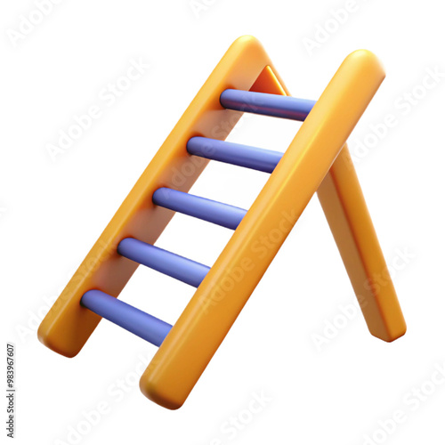 Ladder 3d cartoon style illustration