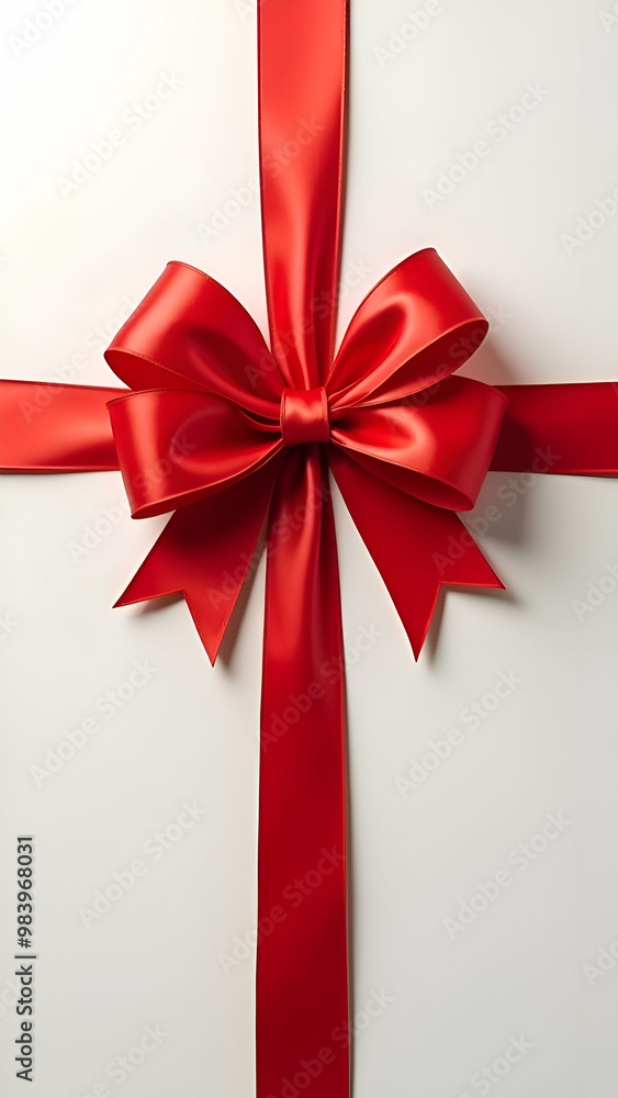 A sleek and shiny red satin ribbon elegantly placed against a clean white background A sleek and shiny red satin ribbon elegantly placed against a clean white background