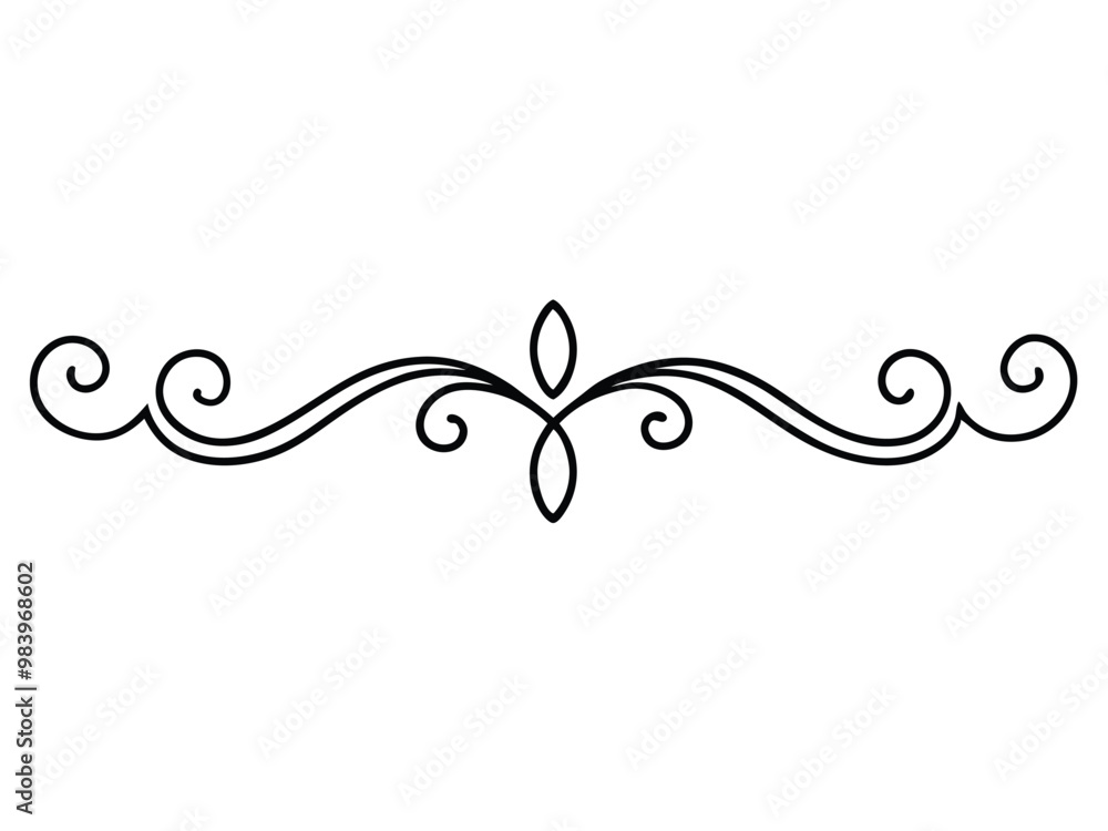 Decorative Line art Vector Border illustration on white background Decorative Line art Vector Border illustration on white background