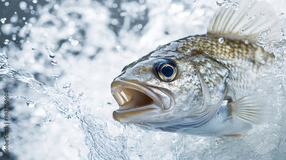 Cod in water splash Cod in water splash