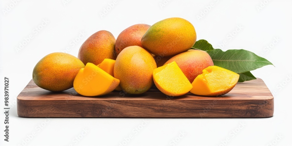 A close-up of fresh fruit cut into slices, including oranges and possibly other citrus fruits. The fruits are presented on a wooden cutting board against a simple background. A close-up of fresh fruit cut into slices, including oranges and possibly other citrus fruits. The fruits are presented on a wooden cutting board against a simple background.