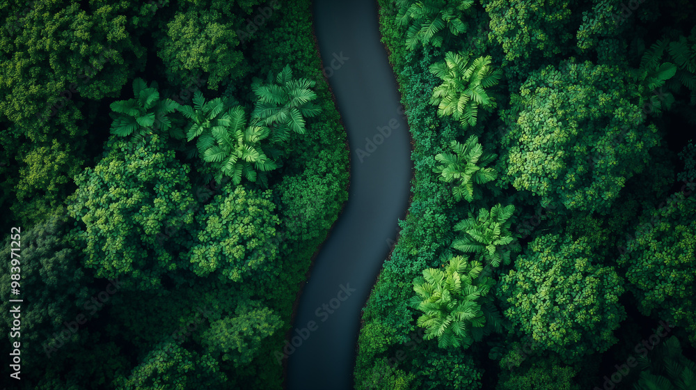 A top-down view of an expansive forest, with lush green foliage covering the ground and branches extending into the deep darkness. A top-down view of an expansive forest, with lush green foliage covering the ground and branches extending into the deep darkness.