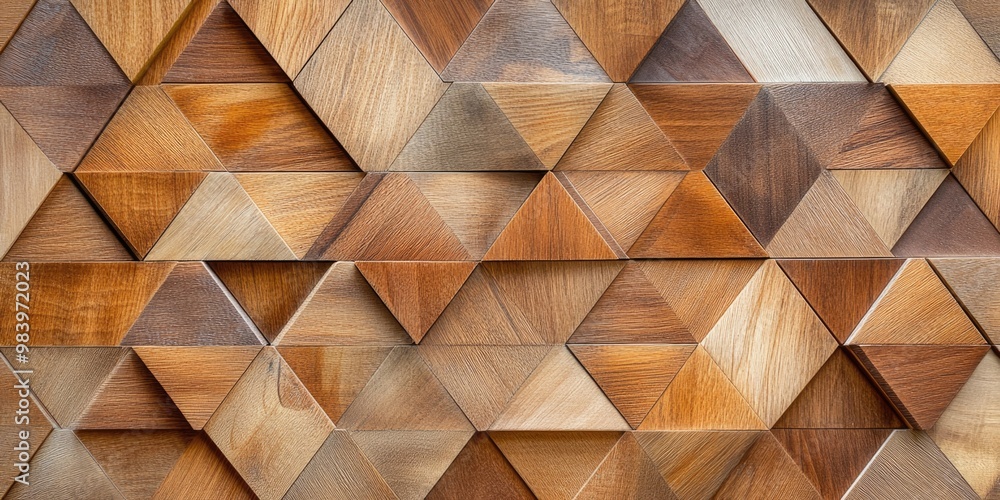 Close-up of geometric triangle pattern on wood surface. Close-up of geometric triangle pattern on wood surface.