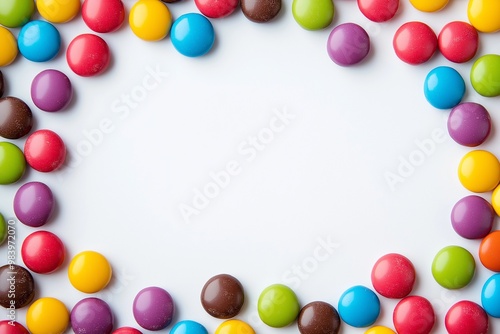 Colorful candies on a white background 