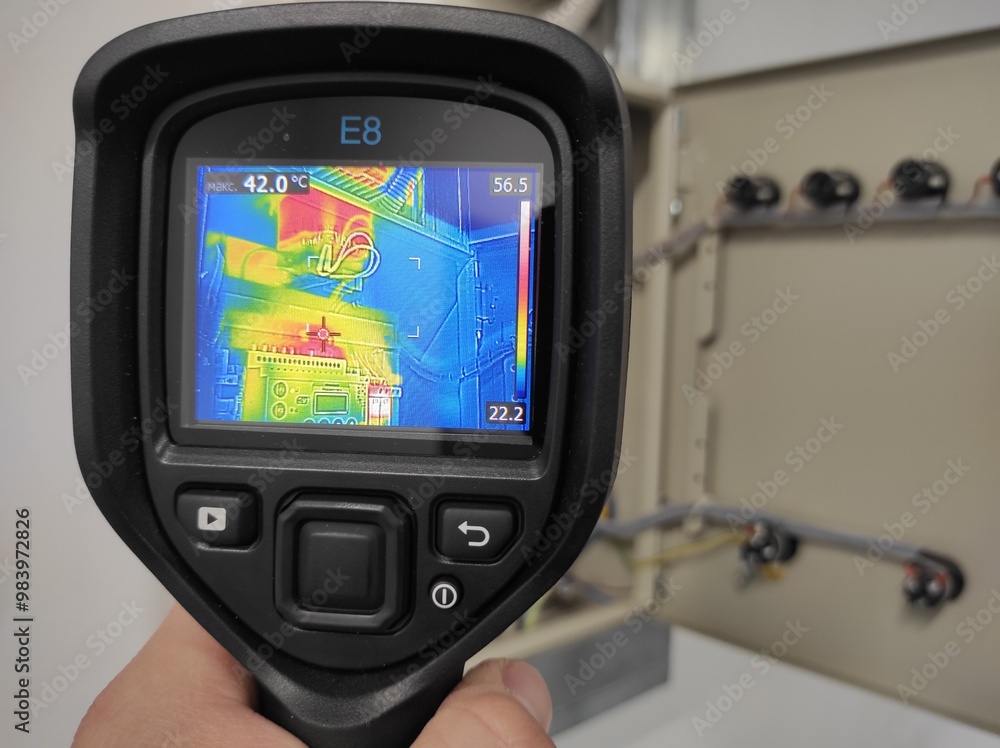 Inspection with a building thermal imager. Inspection with a building thermal imager.