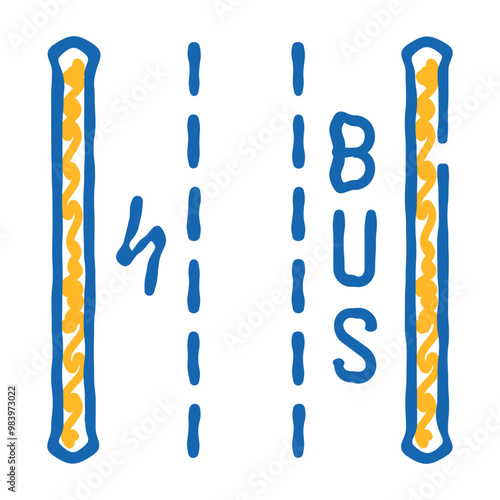 dedicated lane for electric vehicles doodle icon sketch vector. dedicated lane for electric vehicles sign. isolated symbol illustration