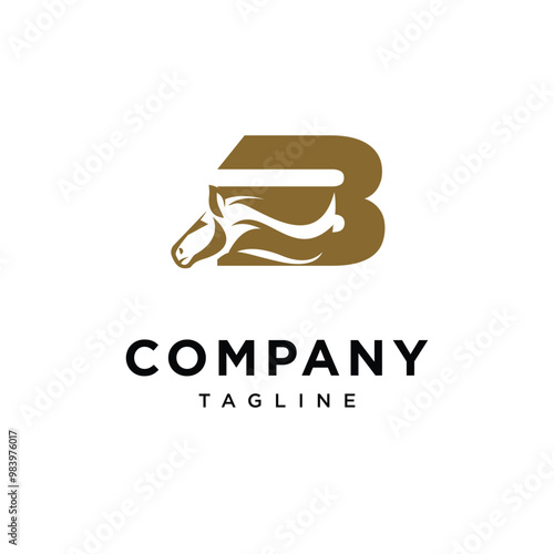 Letter B Equestrian logo icon vector