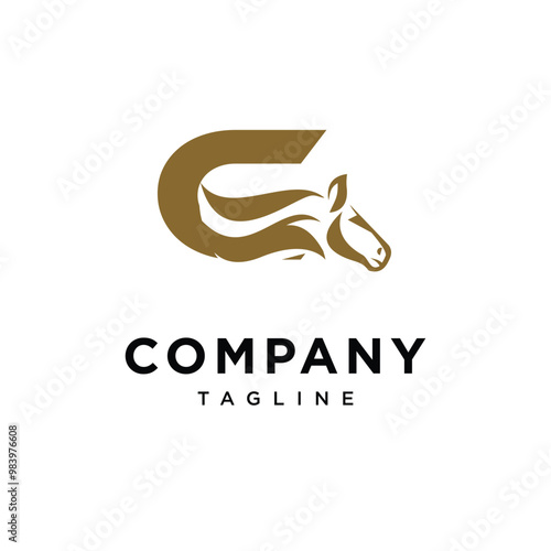Letter C Elegant Equestrian logo icon vector
