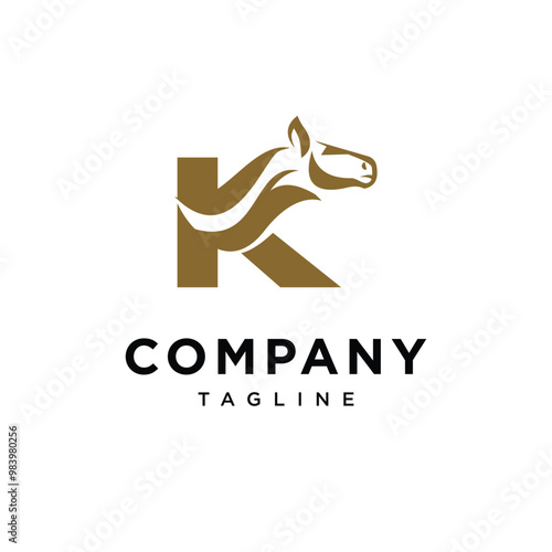 Letter K Elegant Equestrian logo icon vector