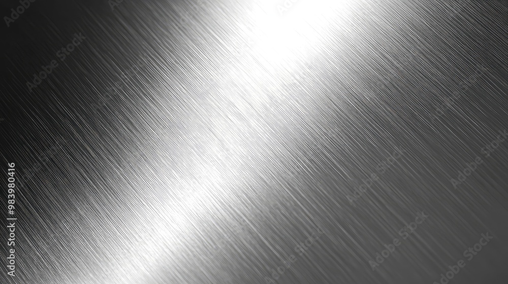 Brushed Stainless Steel Plate with Silver Metal Texture and Light Reflection Brushed Stainless Steel Plate with Silver Metal Texture and Light Reflection
