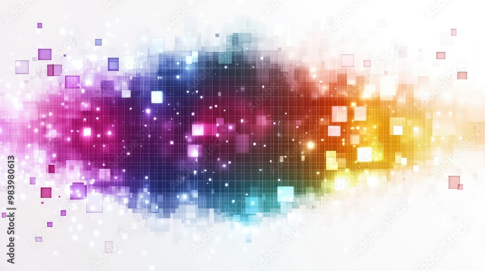 Vibrant Digital Grid with Glowing Lights - Abstract Background for Creative Projects and Modern Designs Vibrant Digital Grid with Glowing Lights - Abstract Background for Creative Projects and Modern Designs