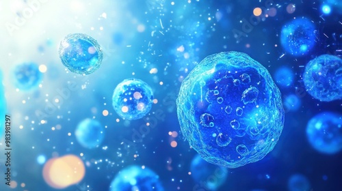 Wallpaper Mural Abstract Blue Cell Background Torontodigital.ca