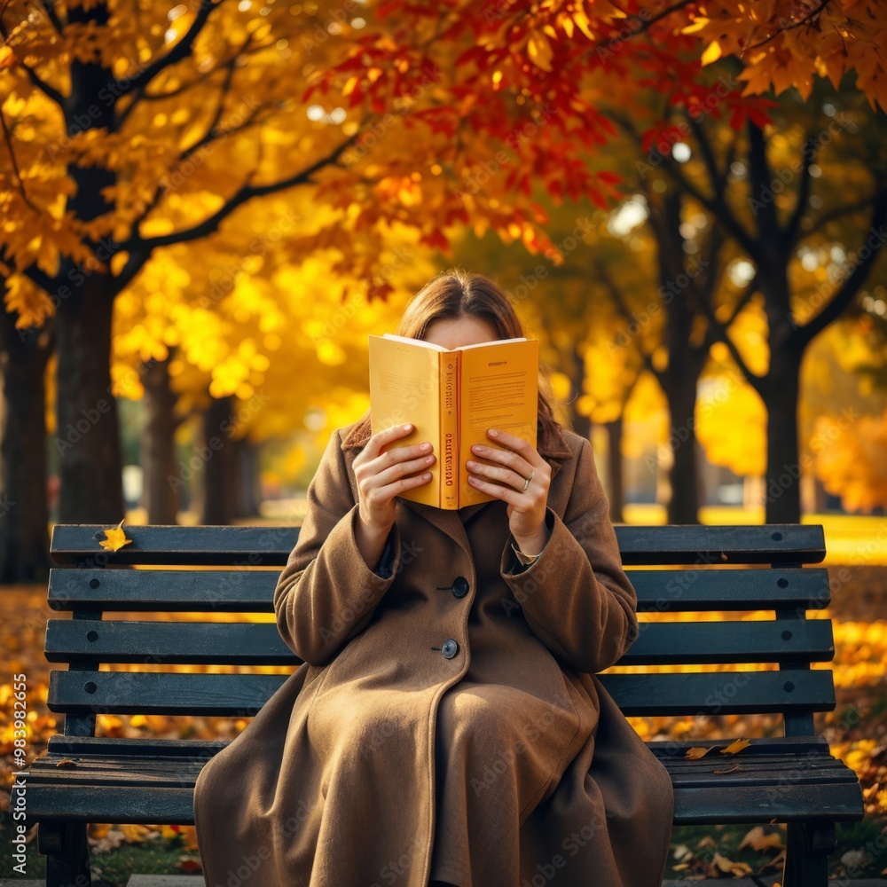 Quiet Reading Time in Fall Park Quiet Reading Time in Fall Park