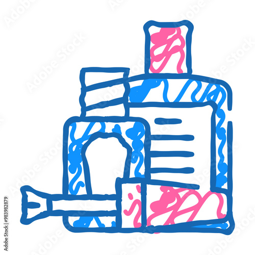 nail polish and remover doodle icon sketch vector. nail polish and remover sign. isolated symbol illustration