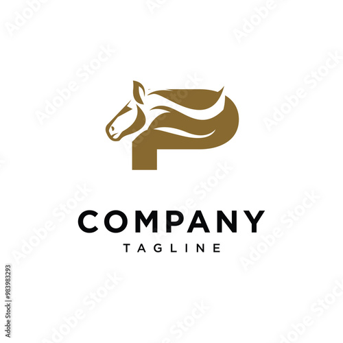 Letter P Elegant Equestrian logo icon vector
