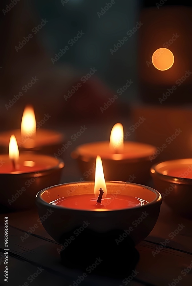 Digital painting of a Close up of a burning candle with the background light blurring. Generate AI Digital painting of a Close up of a burning candle with the background light blurring. Generate AI
