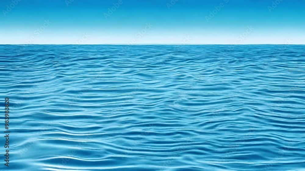 Peaceful ripples on the surface of clear blue water move slowly under the light of sunlight, taken in a calm natural setting. A serene atmosphere for meditation from the background of water waves. 4K Peaceful ripples on the surface of clear blue water move slowly under the light of sunlight, taken in a calm natural setting. A serene atmosphere for meditation from the background of water waves. 4K