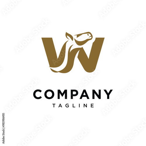 Letter W Elegant Equestrian logo icon vector