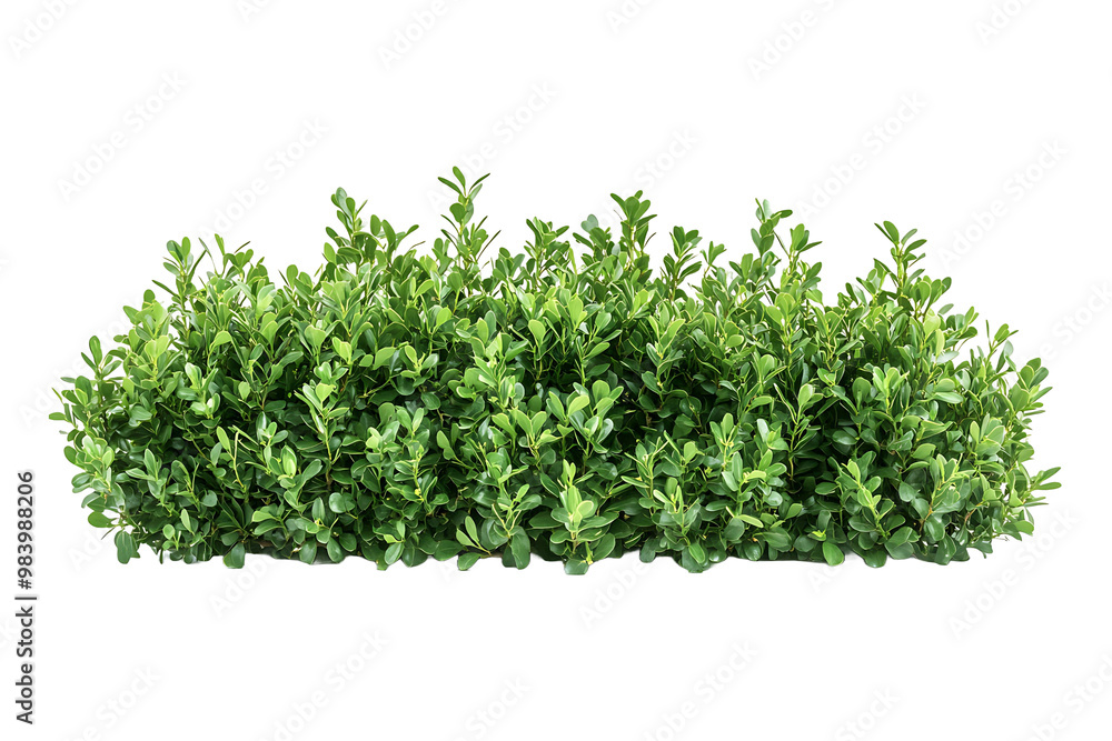 Green boxwood shrub fence isolated on transparent background. Green boxwood shrub fence isolated on transparent background.