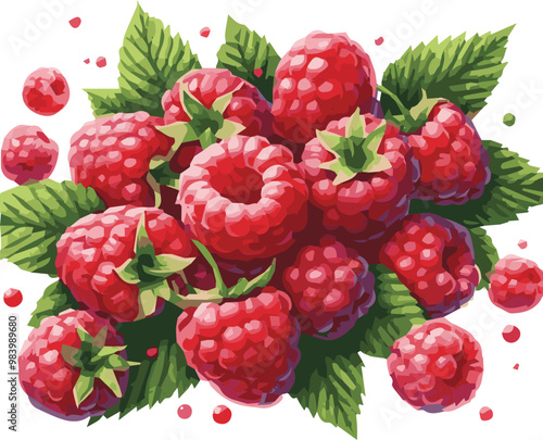 Raspberry raspberries silhouette - vector image of  Raspberry raspberries, 