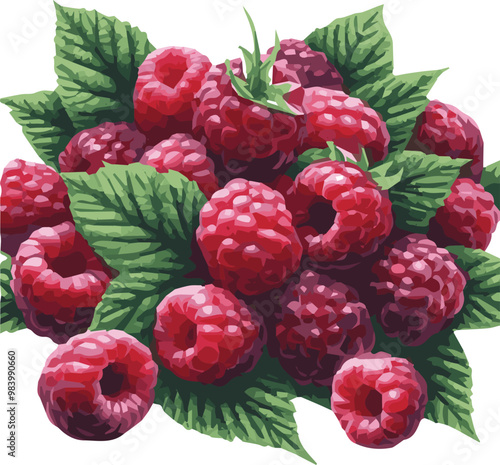 Raspberry raspberries silhouette - vector image of  Raspberry raspberries, 