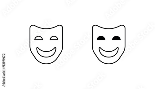 Face Mask icon design with white background stock illustration